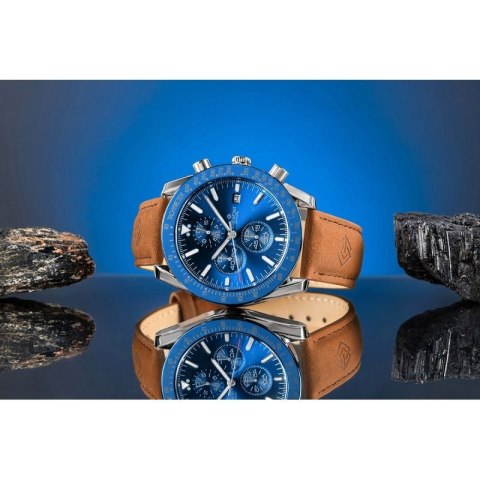 Zegarek Męski Giewont Chronograph Sapphire Brązowo Niebieski GW8720-A2 Giewont
