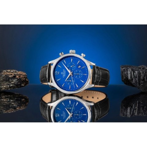 Zegarek Męski Giewont Chronograph Sapphire Czarno Niebieski GW6310-A3 Giewont