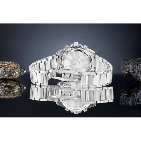 Zegarek Męski Giewont Chronograph Sapphire Srebrno Zielony GW3970-B8 Giewont