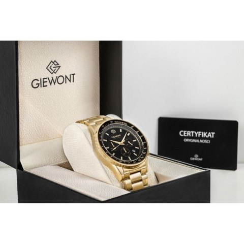 Zegarek Męski Giewont Chronograph Sapphire Złoto Czarny GW3520-B4 Giewont