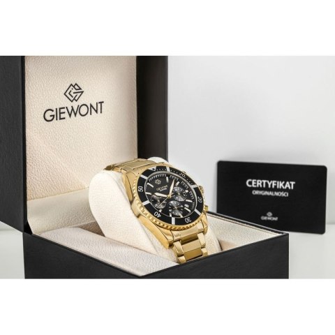 Zegarek Męski Giewont Chronograph Sapphire Złoto Czarny GW3970-B7 Giewont