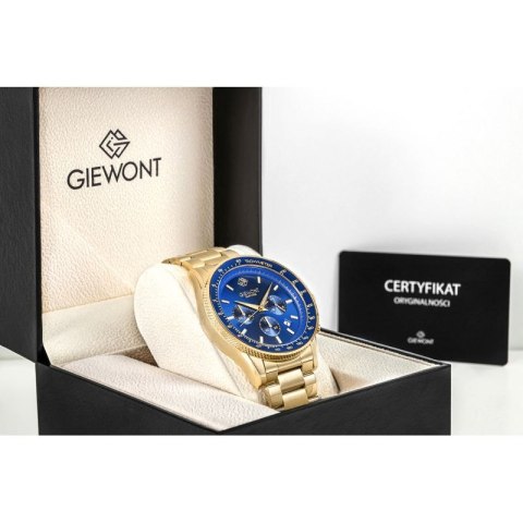Zegarek Męski Giewont Chronograph Sapphire Złoto Niebieski GW3520-B5 Giewont