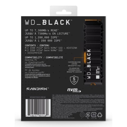 Dysk SSD WD Black SN850X 4TB M.2 NVMe WDS400T2XHE