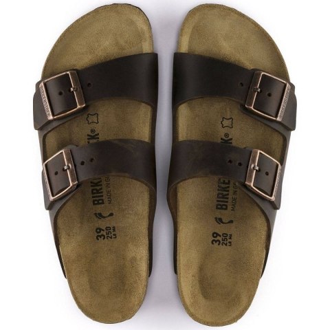 Klapki damskie/męskie brązowe Birkenstock Arizona Nubuk Habana narrow wąskie (52533) Birkenstock