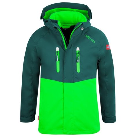 Kurtka wodoodporna 3w1 dziecięca dla chłopca/dziewczynki Trollkids Kids Bryggen 3in1 Jacket zielony (418-308) Trollkids