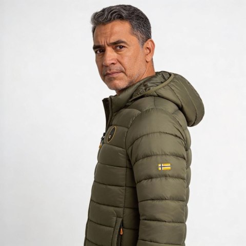 Kurtka męska Geographical Norway AMIGOMAP LONG HOOD DB KAKI MEN 233 KAKI (WZ5087H/GN-KAKI)