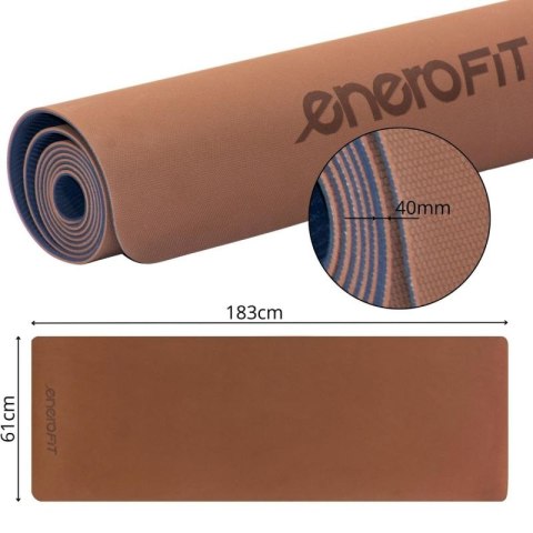 MATA DO JOGI I FITNESS TPE ANTYPOŚLIZGOWA BRĄZOWA ENERO FIT Enero