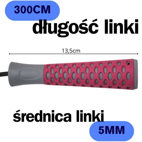 SKAKANKA FITNESS PVC 300CM RÓŻOWA ENERO FIT Enero