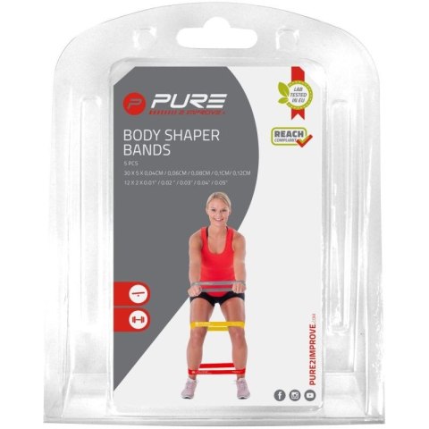 ZESTAW GUM DO ĆWICZEŃ FITNESS CROSSFIT MINI BAND 5SZT PURE 2 IMPROVE