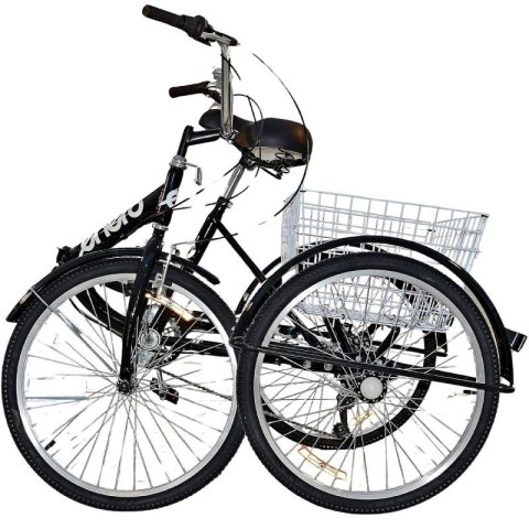 ROWER 3-KOŁOWY SKŁADANY 24 CZARNY SHIMANO 7-BIEGOWY Shimano