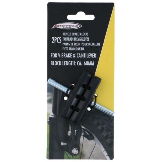 KLOCKI HAMULCOWE 2SZT MOCOWANIE NA TRZPIEŃ 60MM BICYCLE GEAR Bicycle Gear