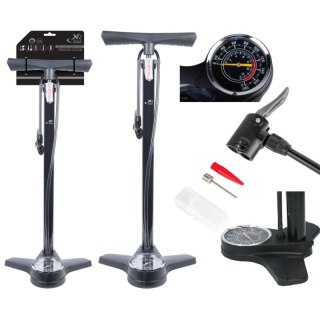 POMPKA WARSZTATOWO ROWEROWA 180PSI (12BAR) Z MANOMETREM XQMAX PRO XQMAX