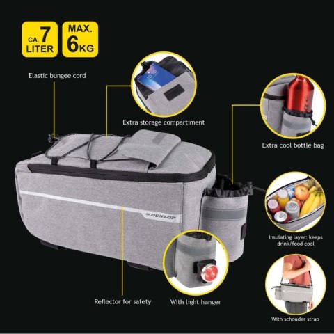 TORBA SAKWA TERMICZNA NA ROWER MOCOWANIE NA TYŁ BAGAŻNIK 7L DUNLOP Dunlop