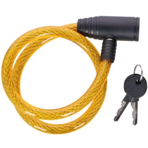 ZAPIĘCIE ROWEROWE DUNLOP SPIRALNE NA KLUCZ 1.2x65CM - ŻÓŁTE Dunlop