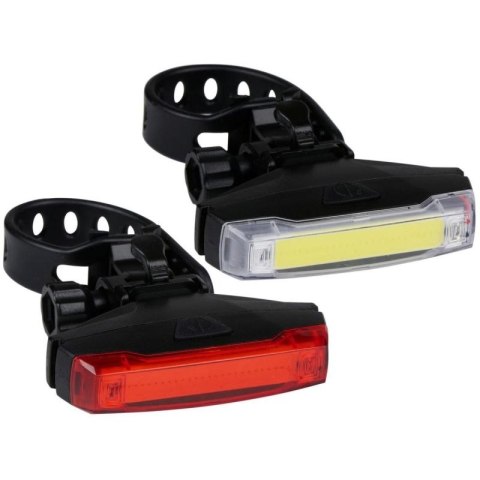 ZESTAW LAMP ROWEROWYCH LED PRZÓD I TYŁ BLACK DUNLOP Dunlop