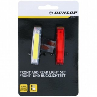 ZESTAW LAMP ROWEROWYCH LED PRZÓD I TYŁ BLACK DUNLOP Dunlop