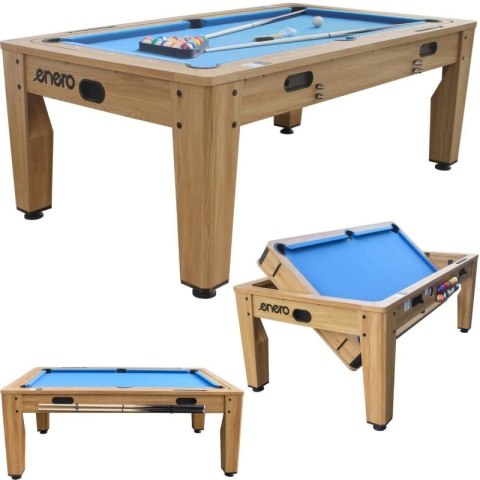 STÓŁ DO MULTIGIER 4W1 BILARD TENIS STOŁOWY CYMBERGAJ STÓŁ JADALNY 214x121.6x81.3CM WOODEN ENERO Enero