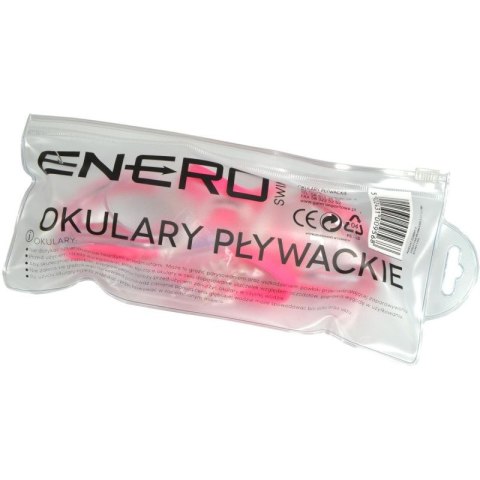 OKULARKI PŁYWACKIE Z ZATYCZKAMI ENERO RÓŻOWE Enero