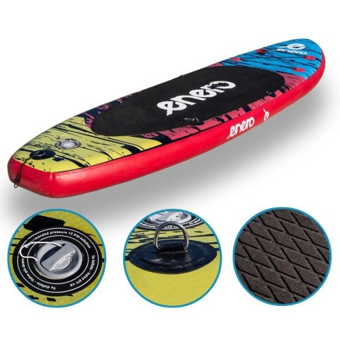 ZESTAW - DESKA SUP 135KG DMUCHANA ENERO 300x76x15CM BLACK Enero