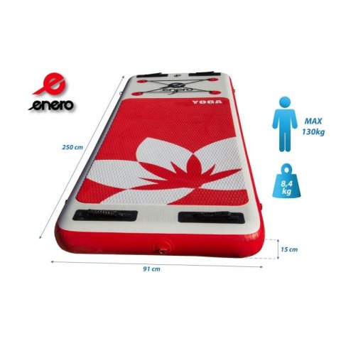ZESTAW - DESKA SUP YOGA 130KG DMUCHANA ENERO 250x91x15CM Enero