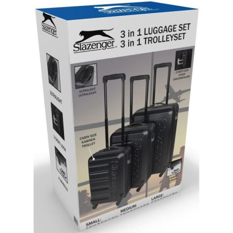 ZESTAW 3 WALIZEK 18/22/26 CALE CZARNE SLAZENGER Slazenger