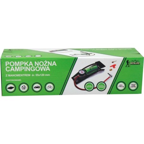 POMPKA NOŻNA CAMPINGOWA Z MANOMETREM 55x120MM ROYOKAMP Royokamp