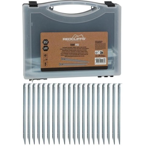 ŚLEDZIE DO NAMIOTU 23CM KPL. 20SZT METAL W WALIZCE REDCLIFFS Redcliffs