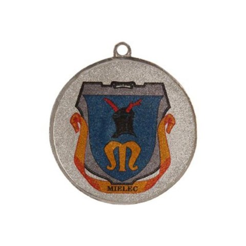 Medal srebrny ogólny z miejscem na emblemat 50 mm - medal stalowy z nadrukiem kolorowym LuxorJet