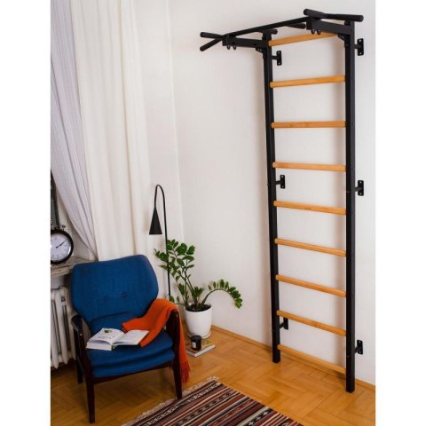 DRABINKA GIMNASTYCZNA DREWNIANO METALOWA Z METALOWYM DRĄŻKIEM BENCHK 721B Benchk