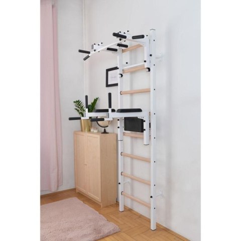 DRABINKA GIMNASTYCZNA DREWNIANO METALOWA Z DRĄŻKIEM I AKCESORIAMI BENCHK 232W Benchk