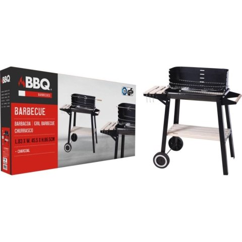 GRILL OGRODOWY WÓZEK 83x45,5x86,5CM CZARNY