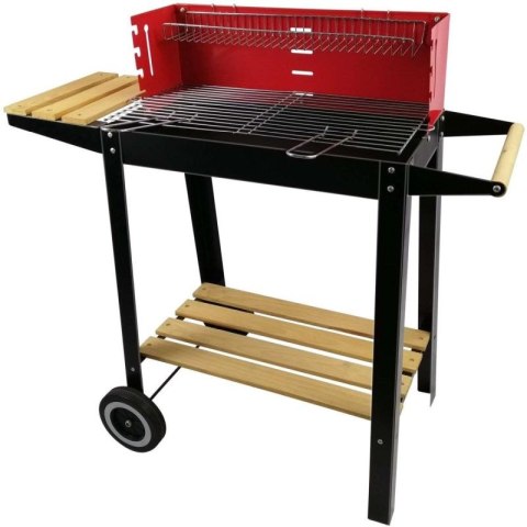 GRILL OGRODOWY WÓZEK 85x42x83CM CZERWONY