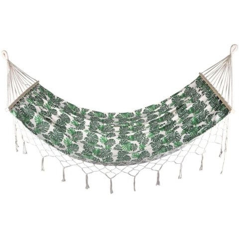 HAMAK OGRODOWY 2 OSOBOWY 200X150CM Z DRĄŻKIEM I Z FRĘDZLAMI MIAMI NATURA JUNGLE