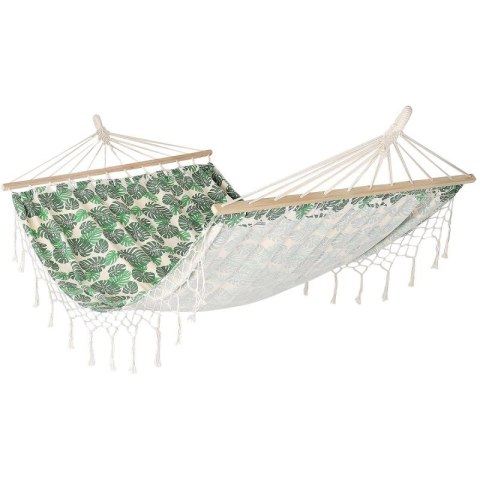HAMAK OGRODOWY 2 OSOBOWY 200X150CM Z DRĄŻKIEM I Z FRĘDZLAMI MIAMI NATURA JUNGLE
