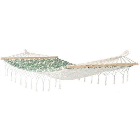 HAMAK OGRODOWY 2 OSOBOWY 200X150CM Z DRĄŻKIEM I Z FRĘDZLAMI MIAMI NATURA JUNGLE