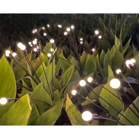 LAMPA SOLARNA TAŃCZĄCE NA WIETRZE KULECZKI BIAŁE 6 LED 72CM