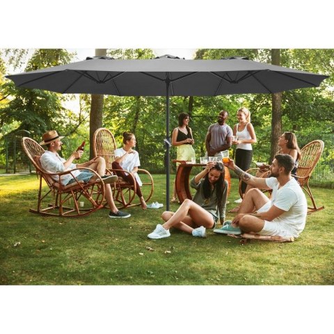 PARASOL OGRODOWY XXXL 2.7x4.6M SZARY SASKA GARDEN SASKA