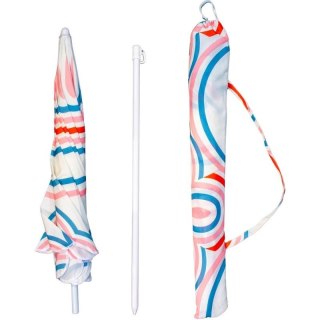 PARASOL PLAŻOWO OGRODOWY 160CM PASEK NIEBIESKO RÓŻOWY