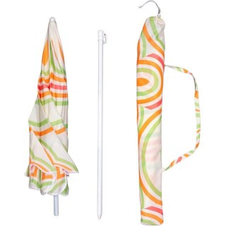 PARASOL PLAŻOWO OGRODOWY 160CM POMARAŃCZOWO ZIELONY