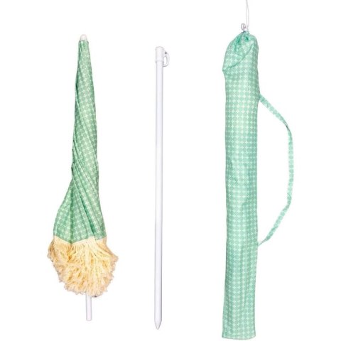 PARASOL PLAŻOWO OGRODOWY Z FRĘDZLAMI 174CM ZIELONY