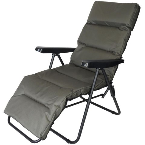 FOTEL OGRODOWY Z PODNÓŻKIEM 57x83x106CM SZARO-ZIELONY