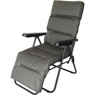 FOTEL OGRODOWY Z PODNÓŻKIEM 57x83x106CM SZARO-ZIELONY