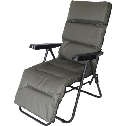 FOTEL OGRODOWY Z PODNÓŻKIEM 57x83x106CM SZARO-ZIELONY