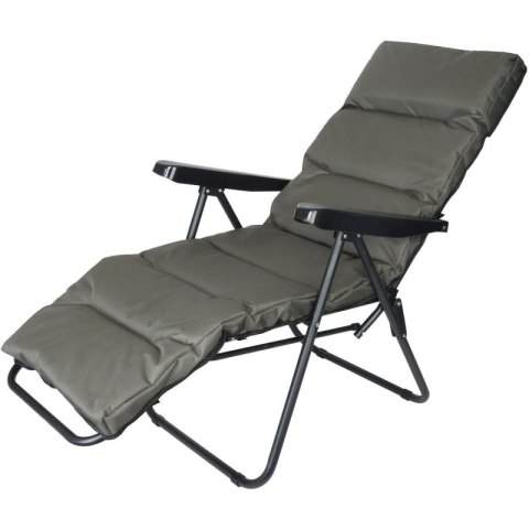FOTEL OGRODOWY Z PODNÓŻKIEM 57x83x106CM SZARO-ZIELONY