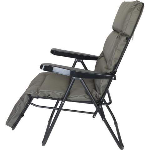FOTEL OGRODOWY Z PODNÓŻKIEM 57x83x106CM SZARO-ZIELONY