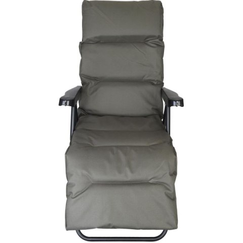 FOTEL OGRODOWY Z PODNÓŻKIEM 57x83x106CM SZARO-ZIELONY