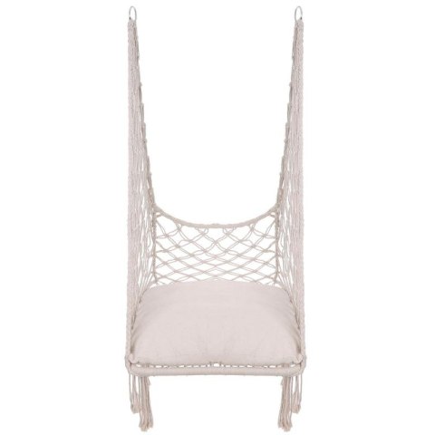 HAMAK AŻUROWY FOTEL WISZĄCY BOCIANIE GNIAZDO 60x60x150CM Z PODUSZKĄ ECRU