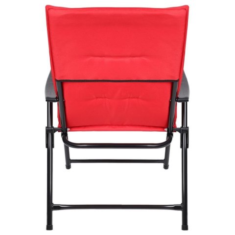 KRZESŁO OGRODOWE SKŁADANE 59X66X45/90CM Z PODUSZKĄ CZERWONE