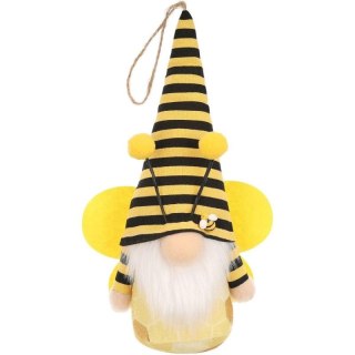 SKRZAT GNOM PSZCZÓŁKA ŻÓŁTA 20CM ZAWIESZKA DEKORACJA WIOSENNA