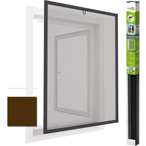 MOSKITIERA OKNO ALU 100X120 BRĄZ PLUS